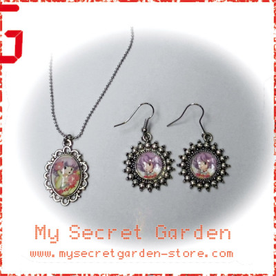 Creamy Mami The Magic Angel 魔法の天使クリィミーマミ Cabochon Necklace & Earrings Set # 2